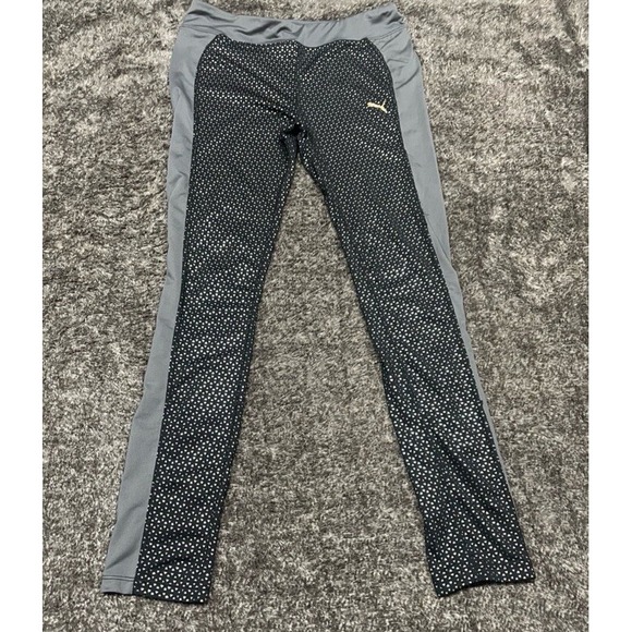 Youth XL Puma Full-Length Leggings With Silver/Gold Detail - Picture 1 of 7